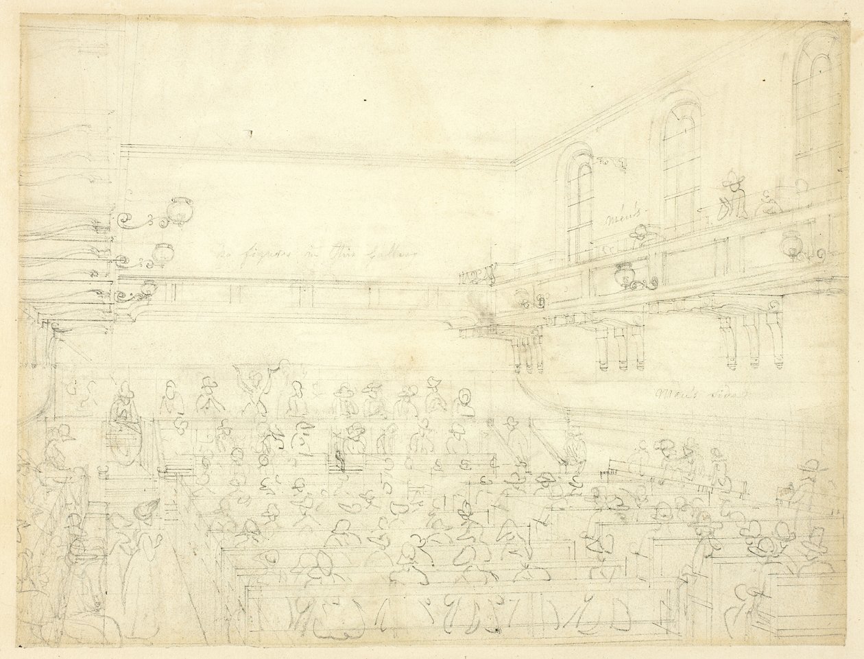 Studie für Quäker-Treffen, aus Microcosm of London von Augustus Charles Pugin