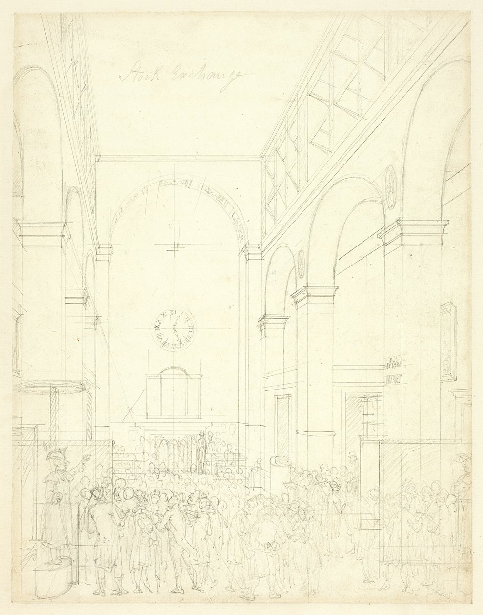 Studie für die Börse, aus Mikrokosmos von London von Augustus Charles Pugin