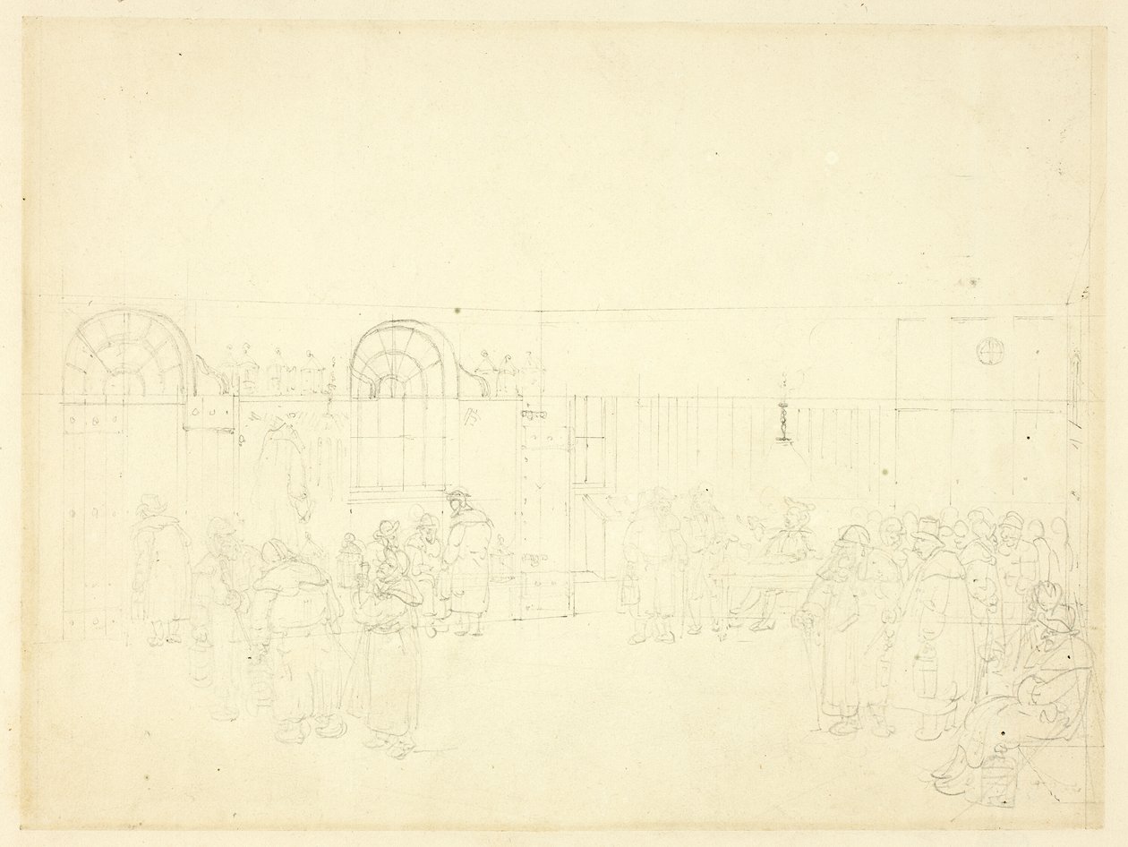 Studie für Wachhaus, St. Mary Le Bone, aus Mikrokosmos von London von Augustus Charles Pugin