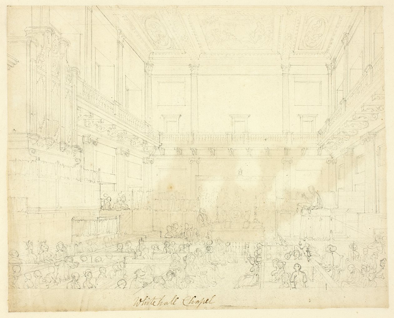 Studie für die Whitehall-Kapelle, aus Microcosm of London von Augustus Charles Pugin