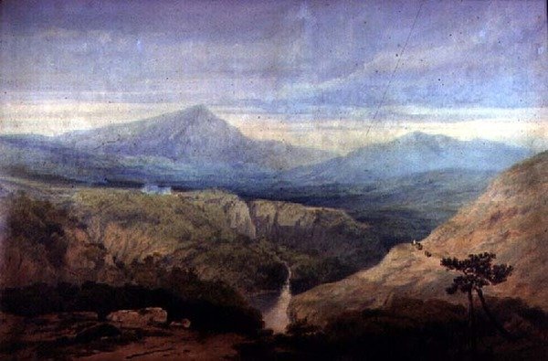 Mawddach-Tal: Cader Idris in der Ferne von Augustus Wall Callcott