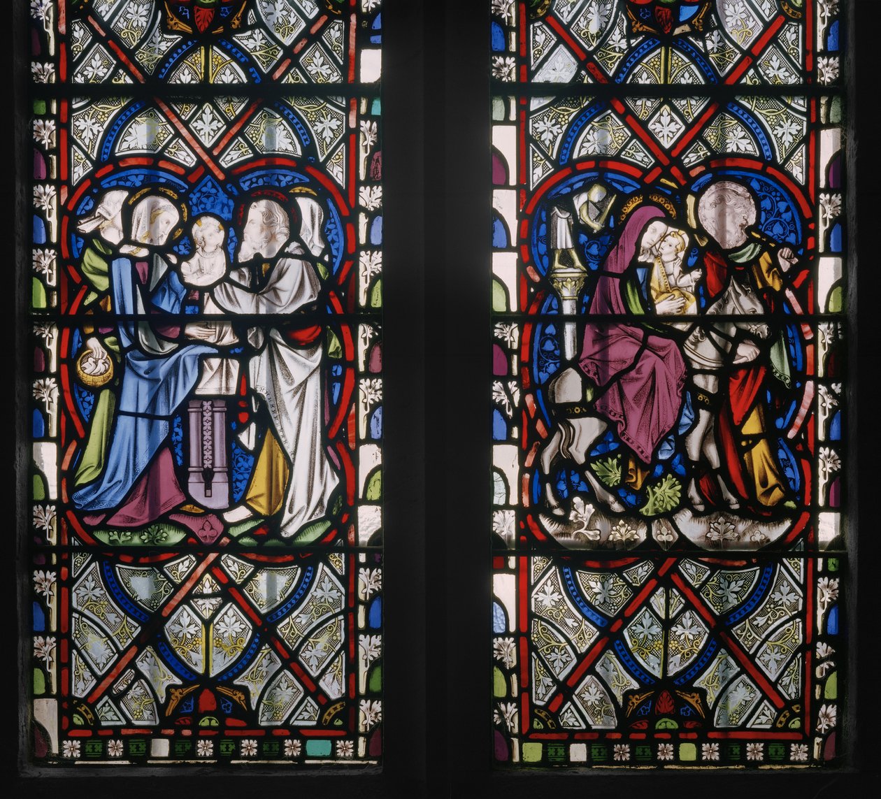 Marienkapellenfenster mit Szenen aus dem Leben der Jungfrau Maria (Detail) von Augustus Welby Northmore Pugin