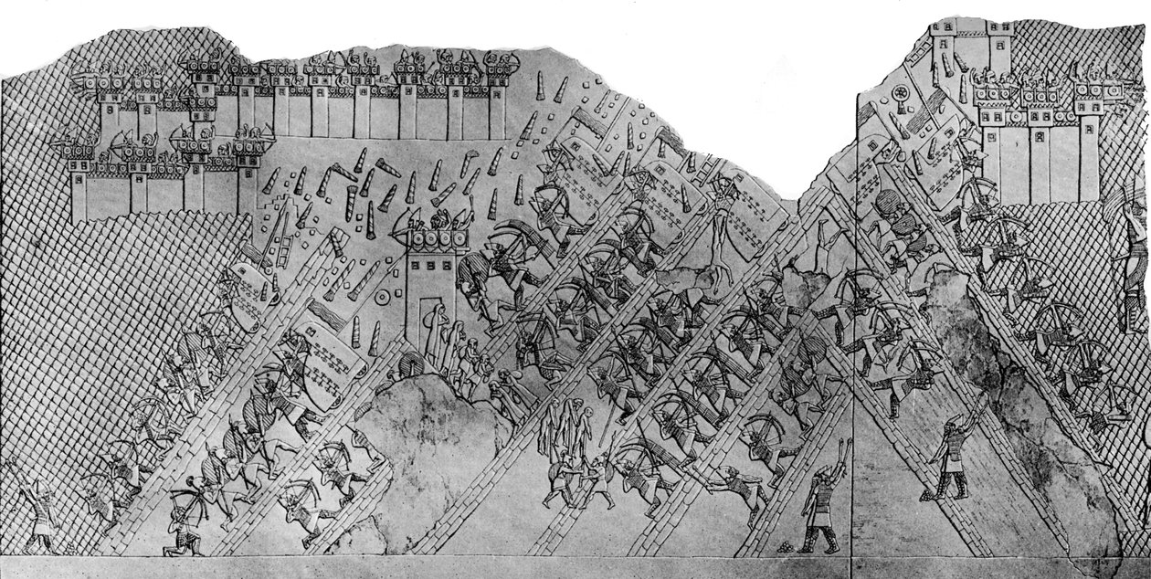 Angriff auf die Stadt Lachisch, 700-692 v. Chr., ca. 1900-1920 von Austen Henry Layard