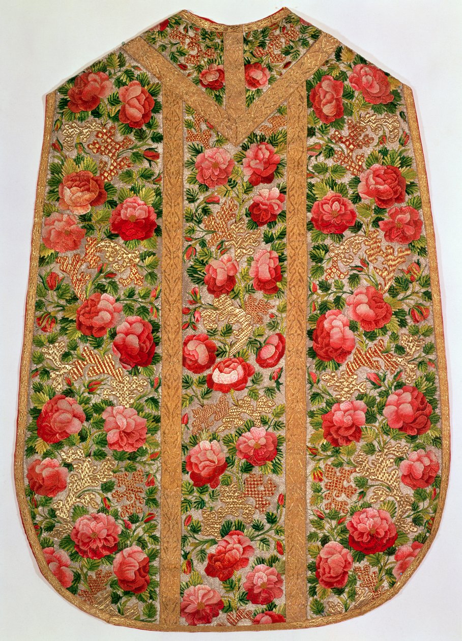 Bestickte Kasel aus dem sogenannten Rose Pontifical Set, Wien, ca. 1700 von Austrian School