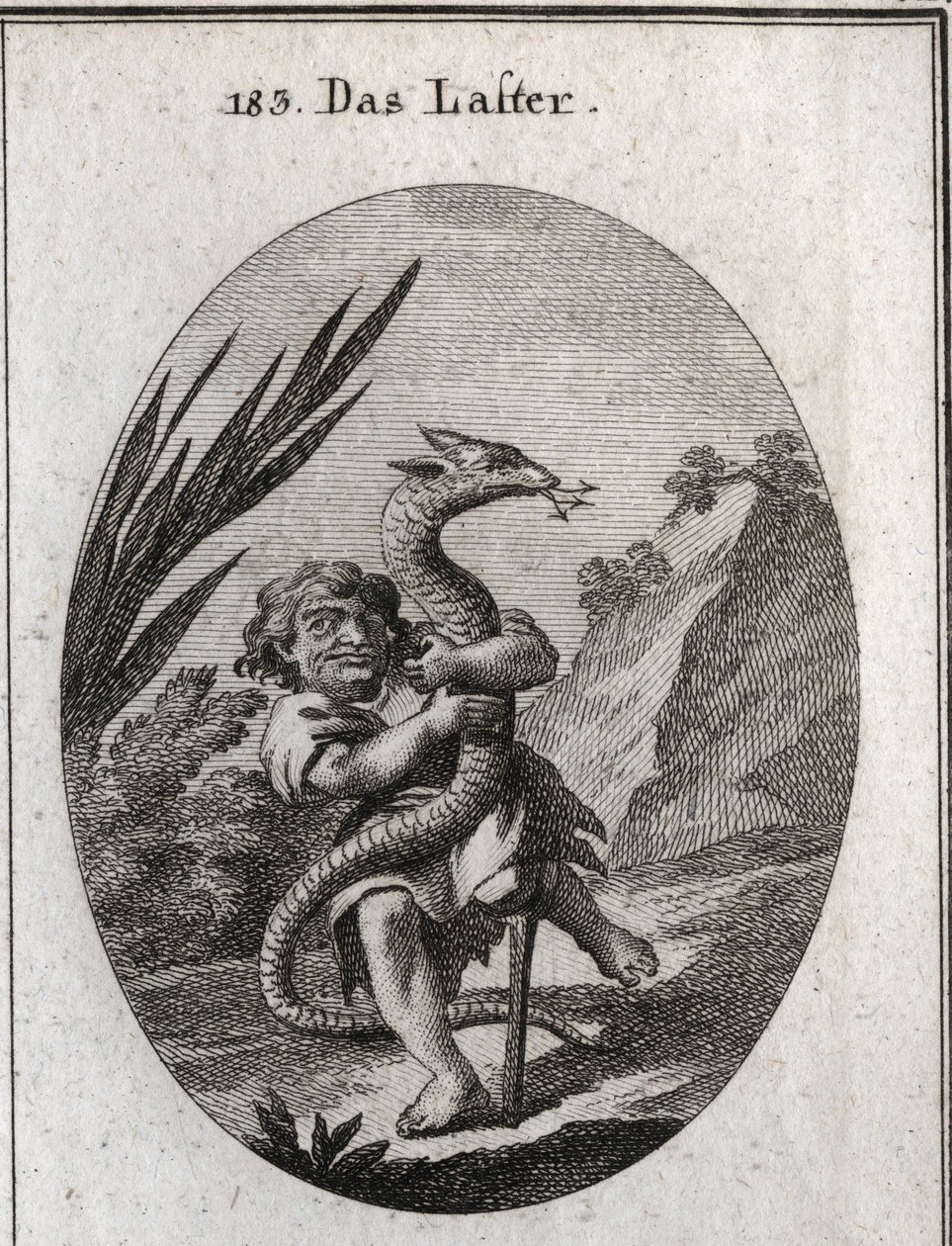 Allegorie des Lasters, dargestellt durch einen Zwerg, der eine Hydra erdrückt. von Austrian School