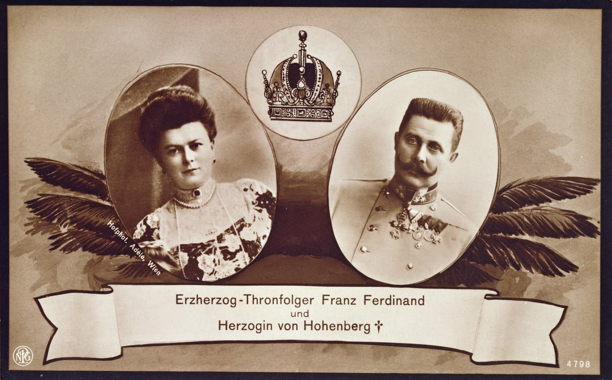 Erzherzog Franz Ferdinand von Österreich, Thronfolger von Österreich, und seine Frau, Herzogin von Hohenberg, 1914 von Austrian School