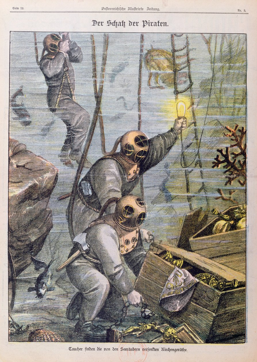 Taucher finden von Piraten geplünderte Kirchenschätze, 1897 von Austrian School
