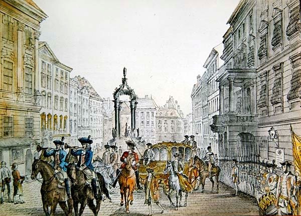Kaiserlicher Zug im Graben, Wien, frühes 19. Jahrhundert von Austrian School