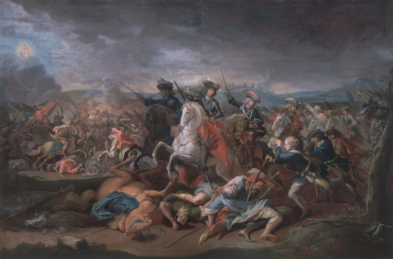 Prinz Eugen von Savoyen (1663-1736) bei der Belagerung von Belgrad, 16. August 1717 von Austrian School