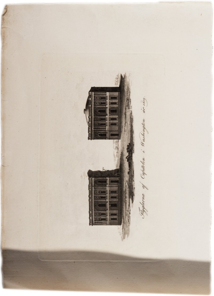 Flügel des Kapitols, Washington, 1819, aus einem Atlas der Vereinigten Staaten, 1824 von Axel Leonhard Klinckowström