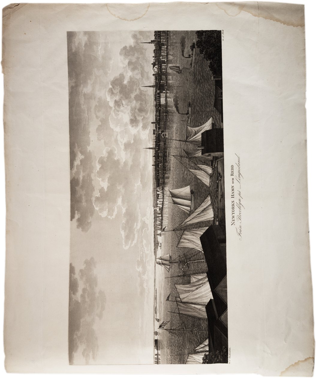 New Yorker Hafen, von Brooklyn nach Long Island, aus einem Atlas der Vereinigten Staaten, 1824 von Axel Leonhard Klinckowström