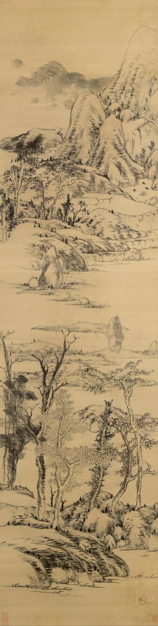 Landschaft im Stil von Wang Meng (ca. 1309-1385) von Bada Shanren