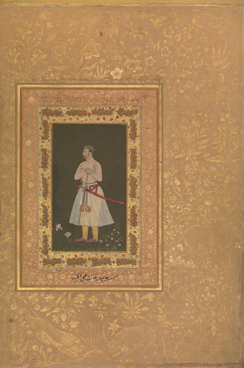 Porträt von Jahangir Beg, Jansipar Khan, Folio aus dem Shah Jahan Album, ca. 1627 von Balchand