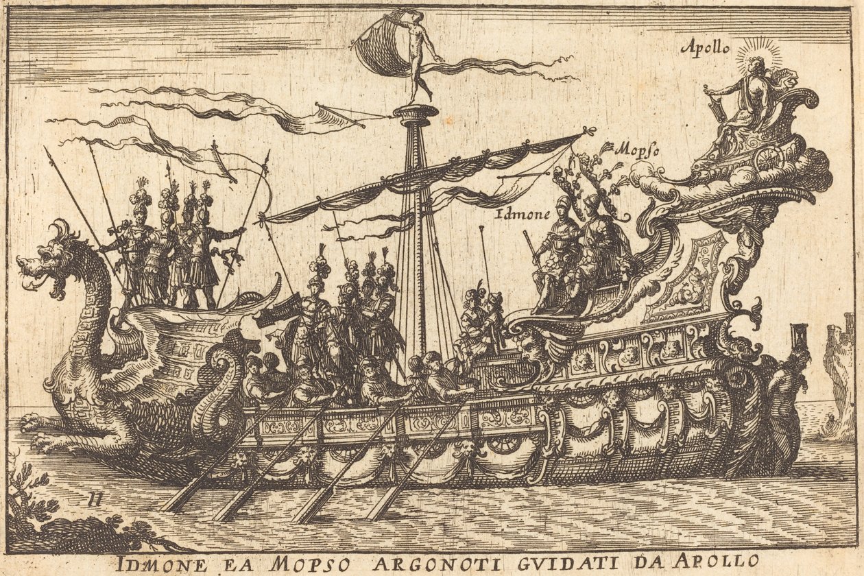 Idinone ea Mopso Argonoti geführt von Apollo von Balthasar Moncornet after Remigio Cantagallina