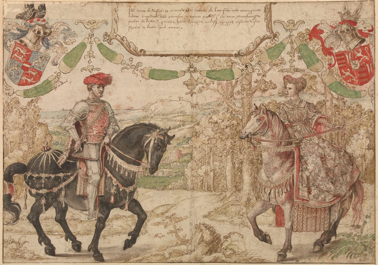 Johan IV von Nassau und seine Frau Maria van Loon-Heinsberg von Barend van Orleay