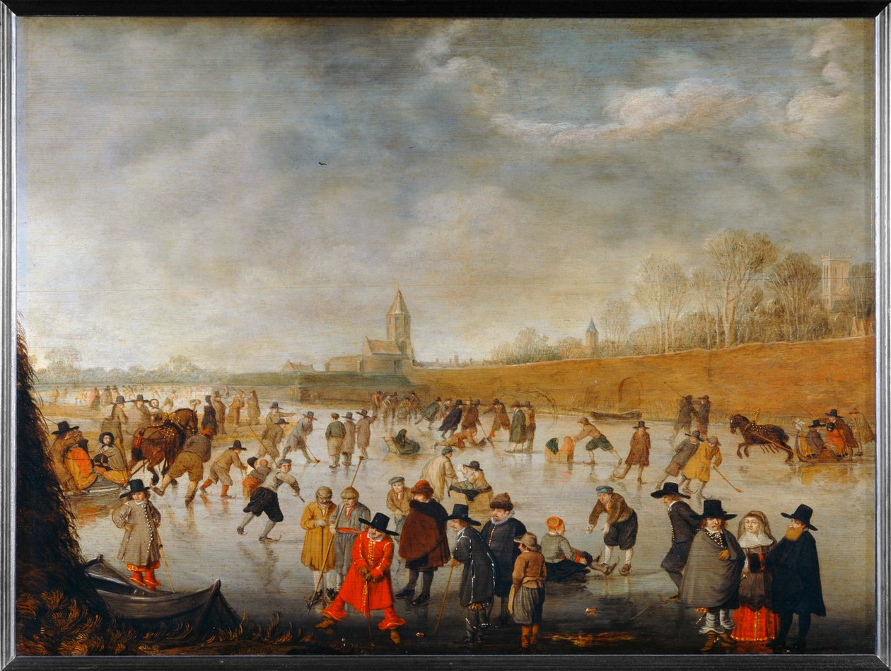 Eislaufen in Kampen von Barent Avercamp