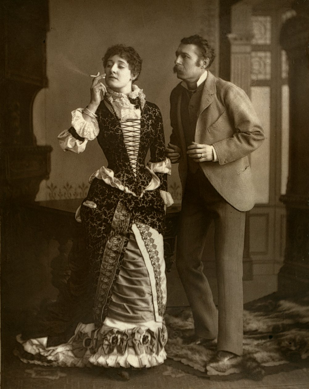 Mary Rorke und Charles Wyndham, britische Schauspieler, 1882 von Barnes and Bell Brown