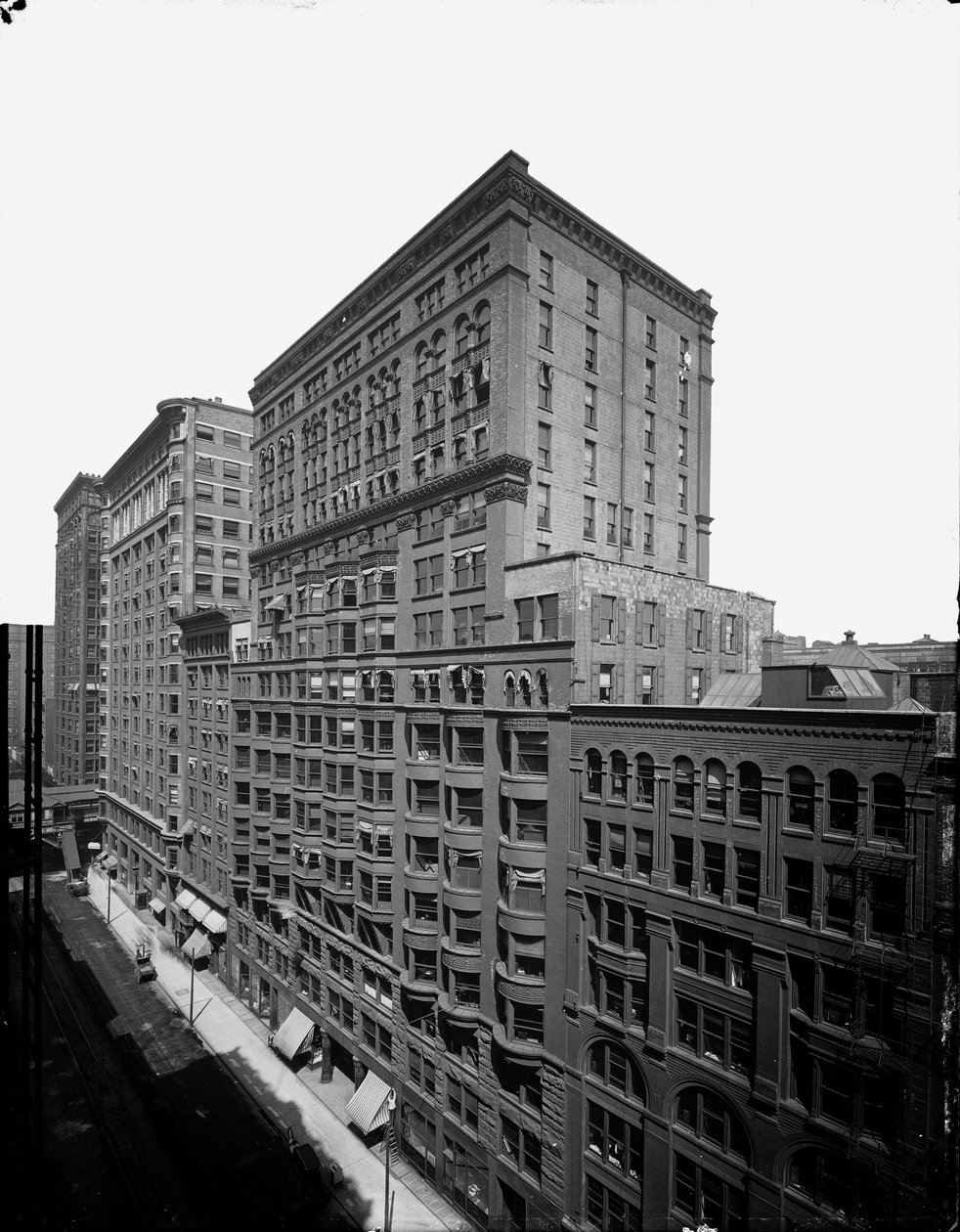 Dearborn Street nordwärts von Congress, Chicago, Illinois, USA, ca. 1905 (s/w Foto) von Barnes and Crosby