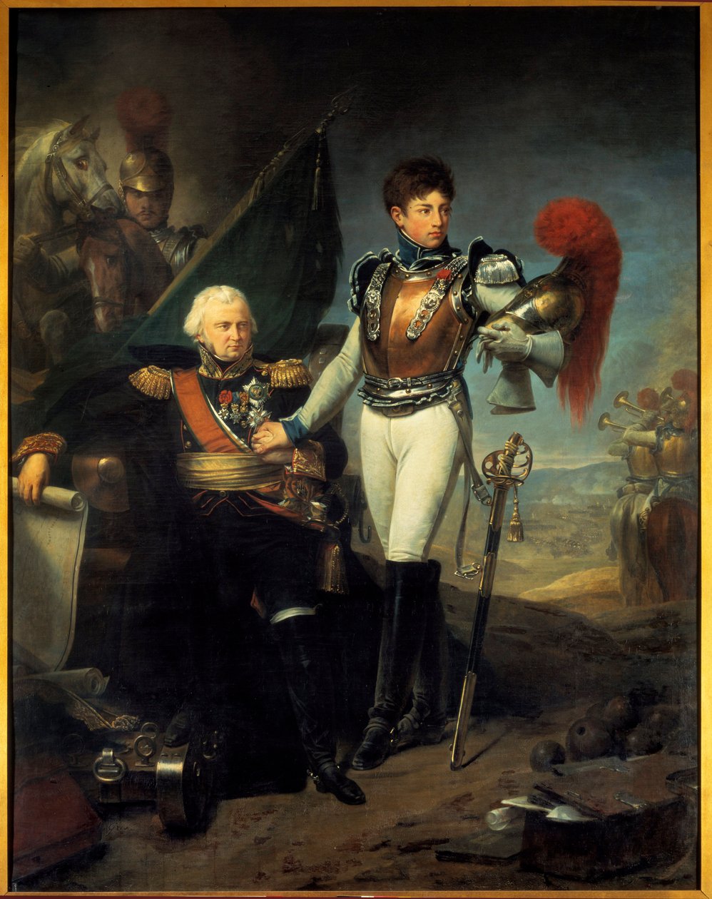 Porträt von Jean Lariboisière (1759-1812) und seinem Sohn Honoré in der Schlacht von Moskau von Baron Antoine Jean Gros