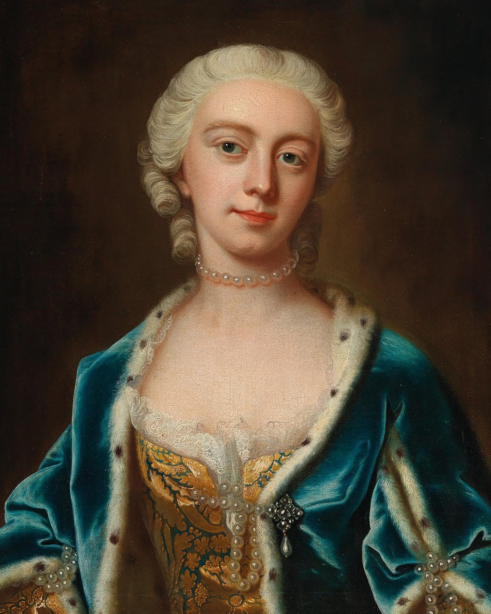 Porträt von Augusta von Sachsen-Gotha 1719-1772, Prinzessin von Wales, Mitte des 18. Jahrhunderts von Barthelemy Du Pan