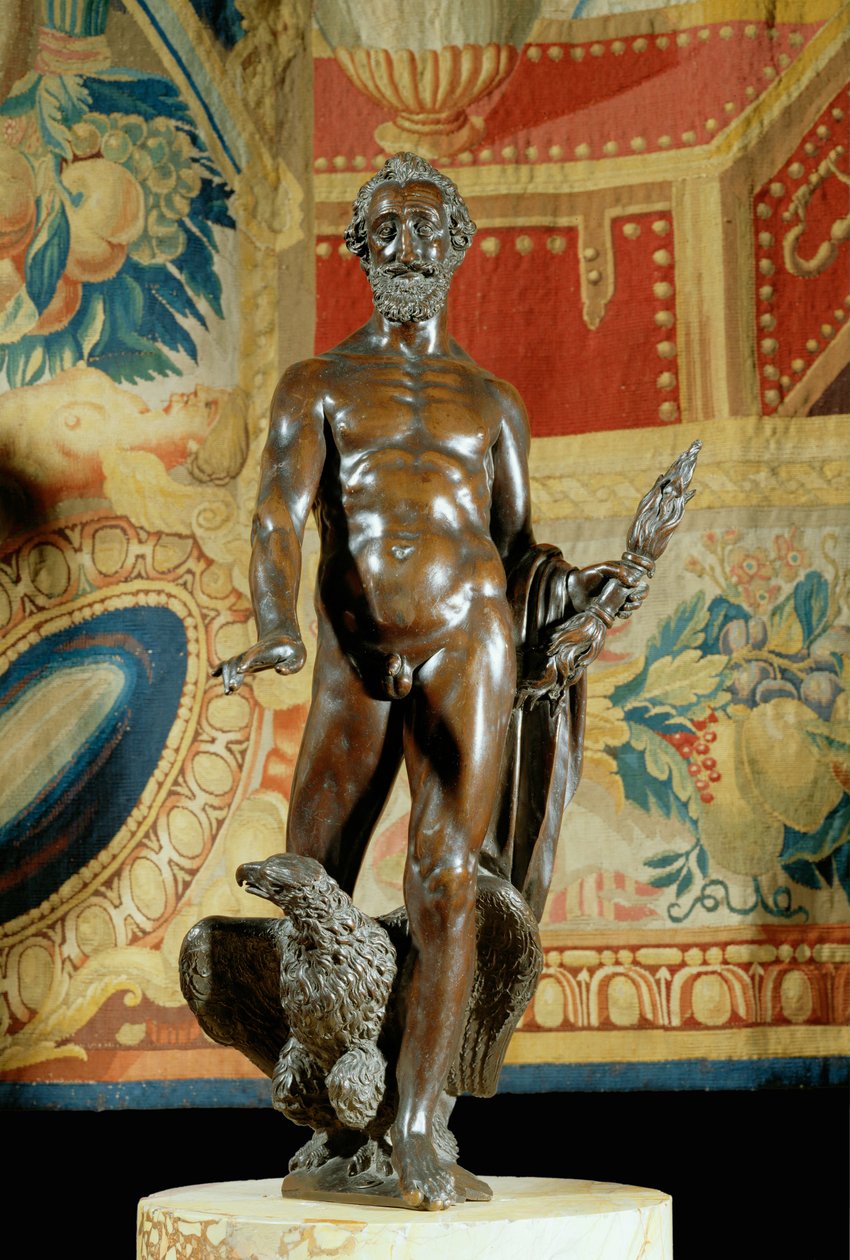 Französischer König Henri IV. als Jupiter, Bronze 1600-1610 von Barthelemy Prieur