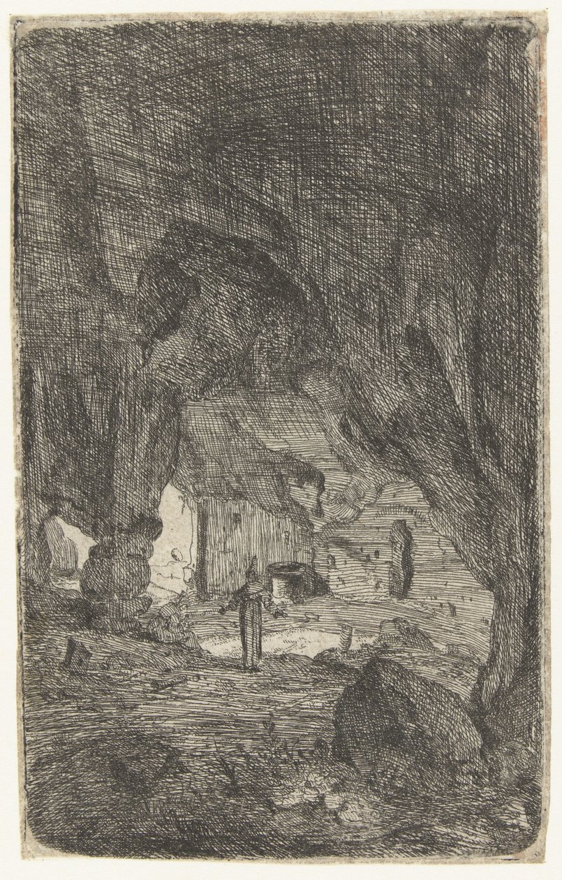 Innenraum einer Höhle
Die Höhle von Valmontane.
Römische Ruinen (Serientitel)
Verschiedene verfallene Gebäude in und um Rom (Serientitel) von Bartholomeus Breenbergh
