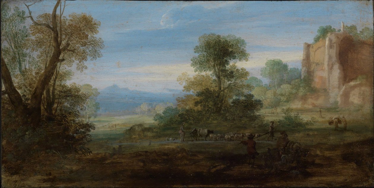Italienische Landschaft mit antiken Ruinen von Bartholomeus Breenbergh