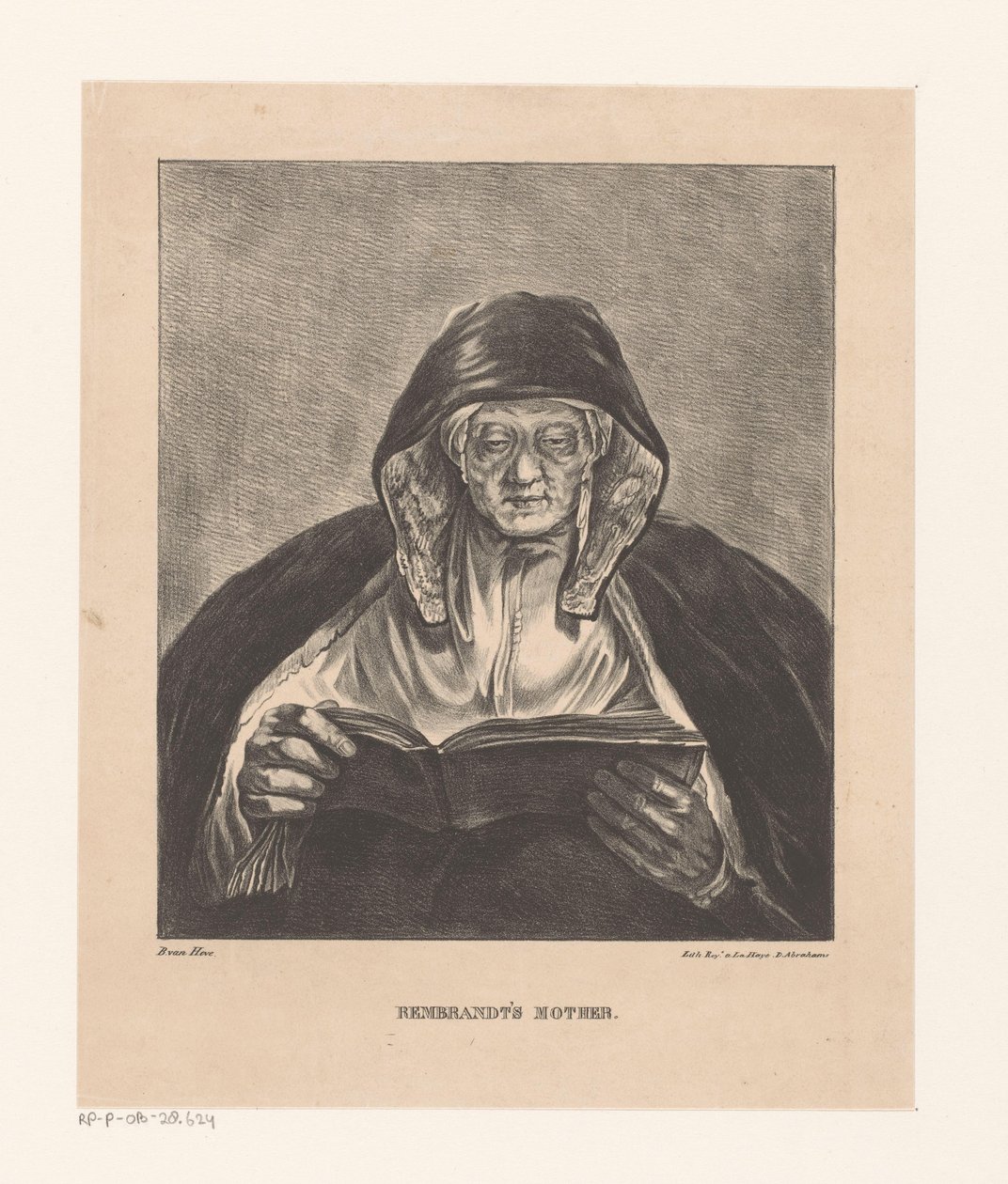 Porträt einer alten lesenden Frau von Bartholomeus Johannes van Hove