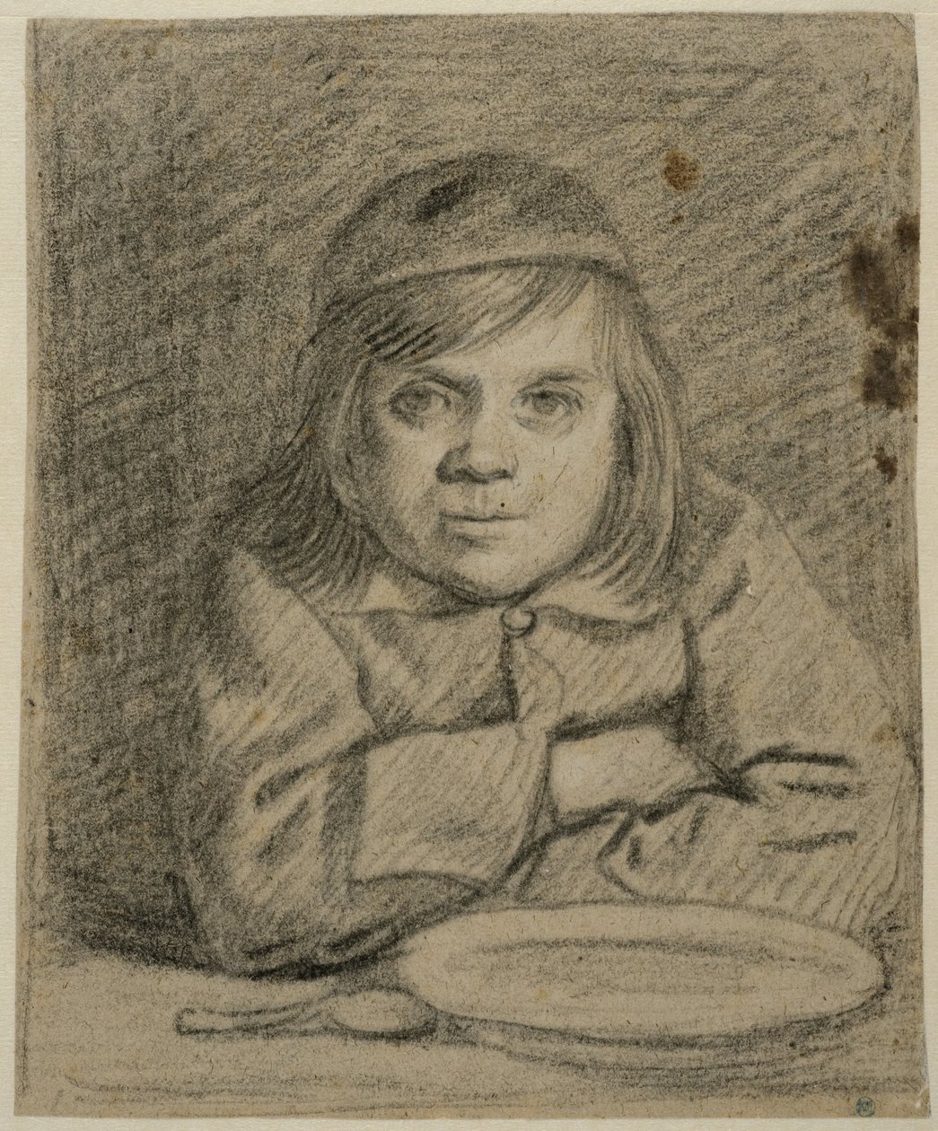Junge mit verschränkten Armen an einem Tisch von Bartholomeus van der Helst