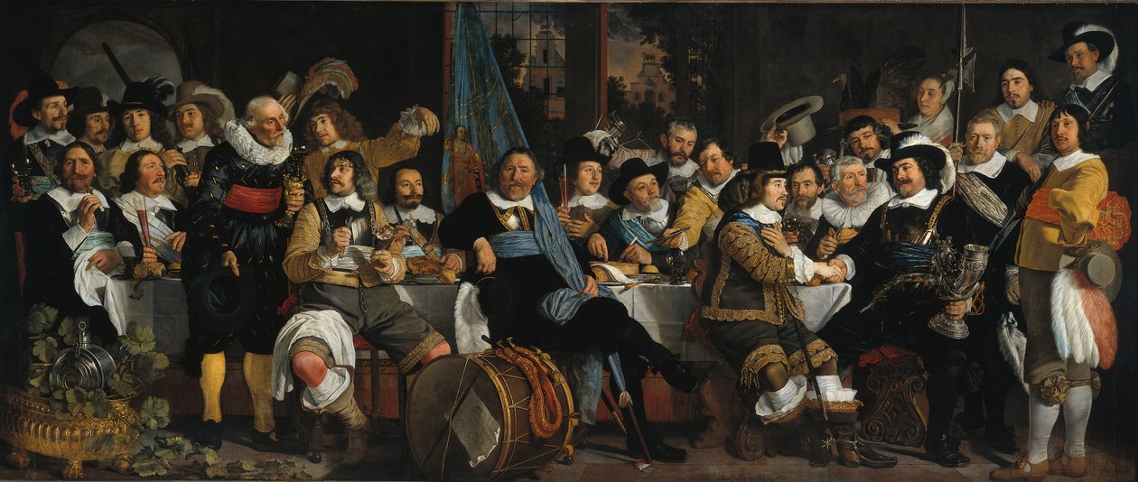 Die Feier des Friedens von Münster, 18. Juni 1648, im Hauptquartier der Armbrustschützen von Bartholomeus van der Helst