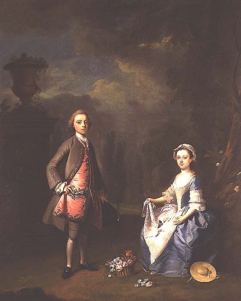 Edward Harley, 4. Earl of Oxford, und seine Schwester Sarah, ca. 1737 von Bartholomew Dandrige
