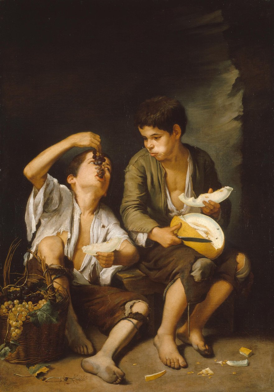Trauben- und Melonenesser von Bartolomé Esteban Murillo