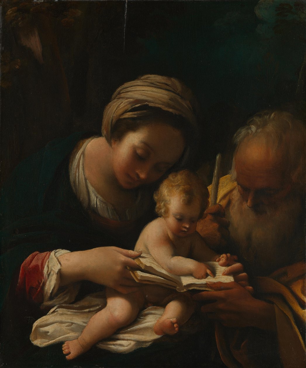 Die Heilige Familie mit der Jungfrau, die dem Kind das Lesen beibringt von Bartolomeo Schedoni