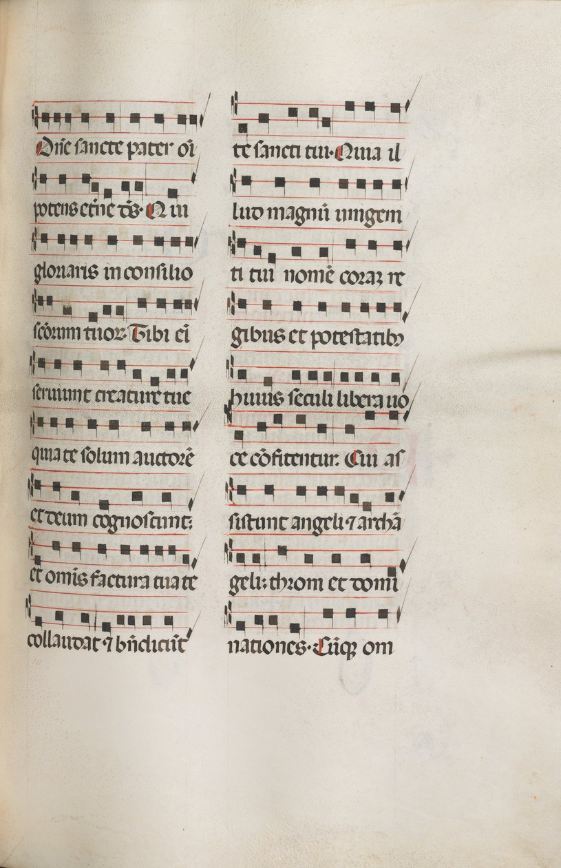 Missale: Fol. 112: enthält einige Musik als Teil der Palmsonntagsliturgie, 1469 von Bartolomeo Caporali