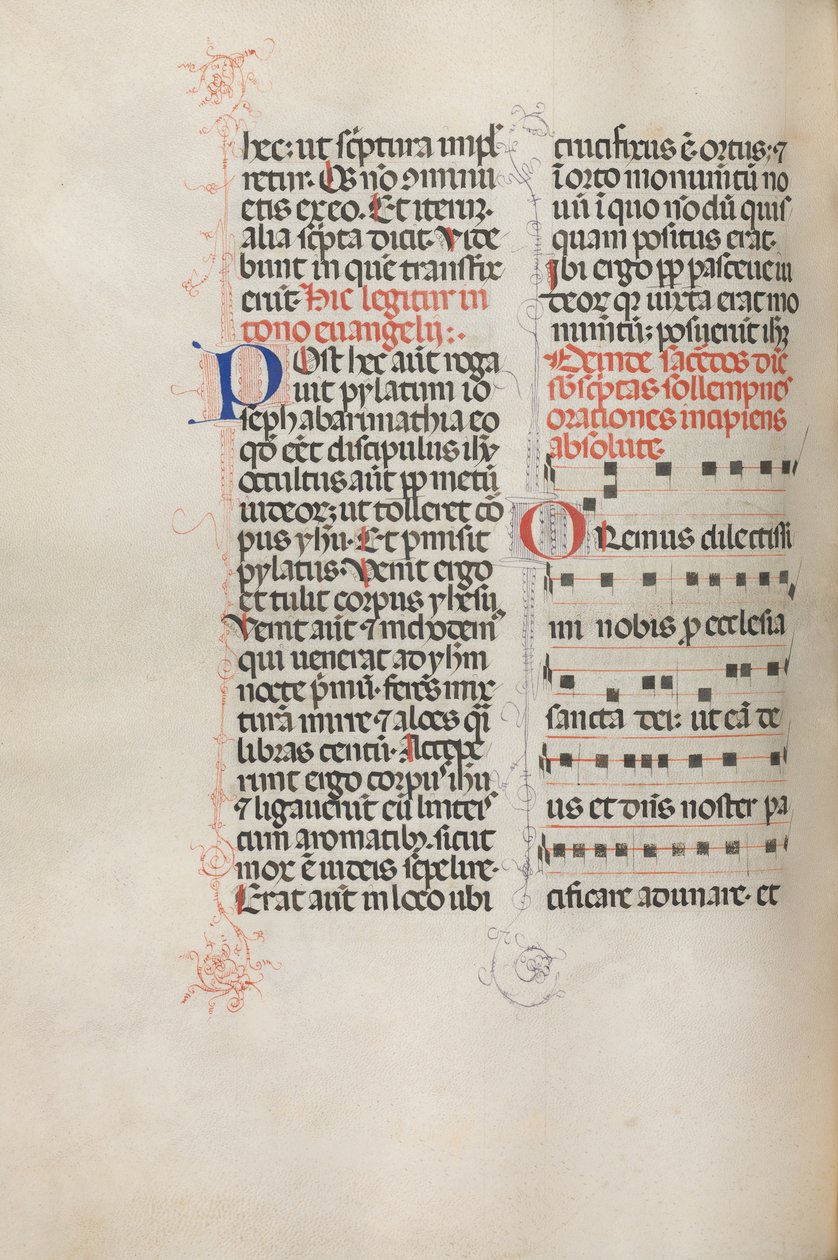Missale: Fol. 145v: Musik für verschiedene Gebete, 1469 von Bartolomeo Caporali