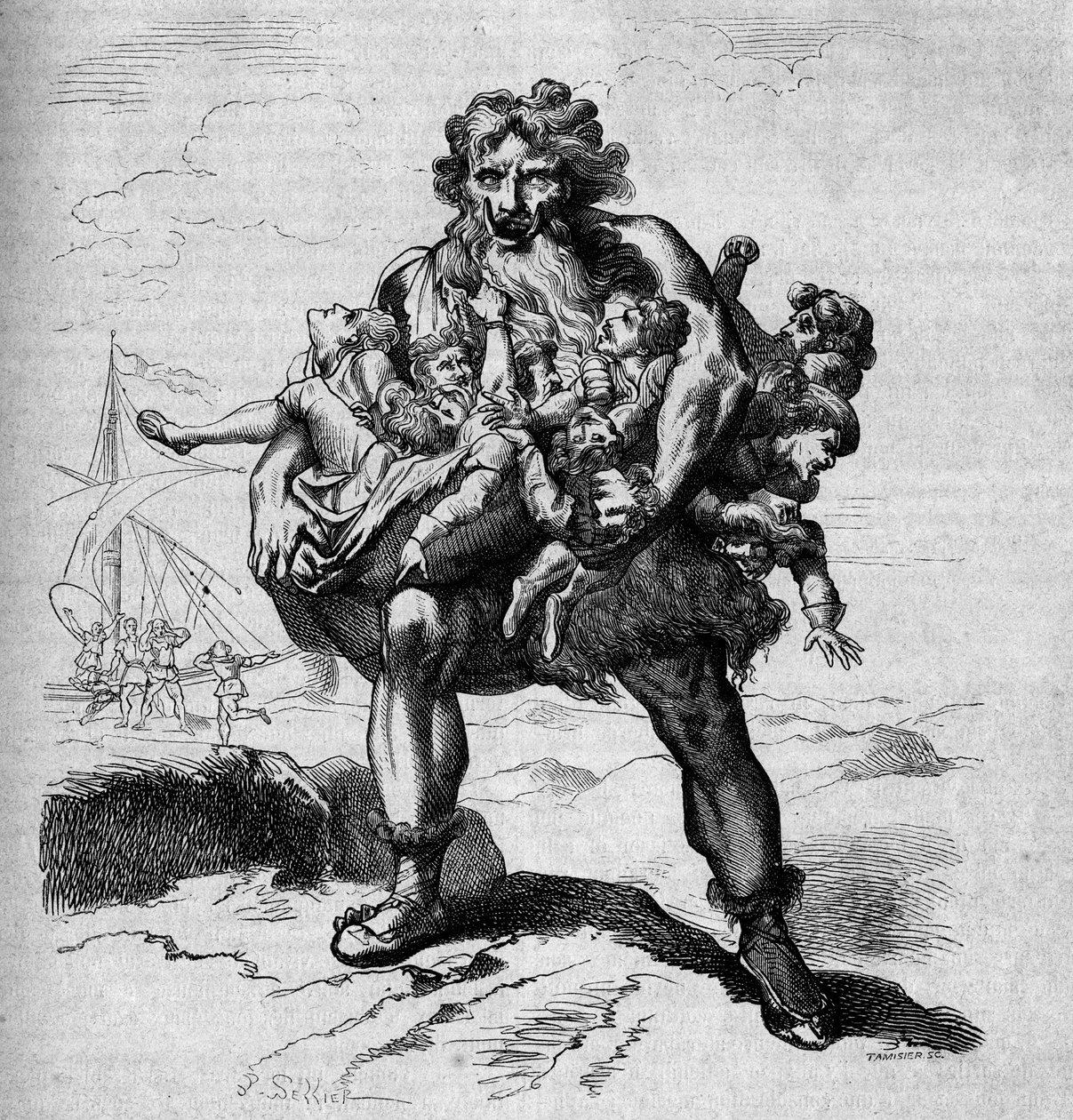 Der Oger (Lied 18. von Roland Furieux) Komposition und Zeichnung von Pinelli von Bartolomeo Pinelli