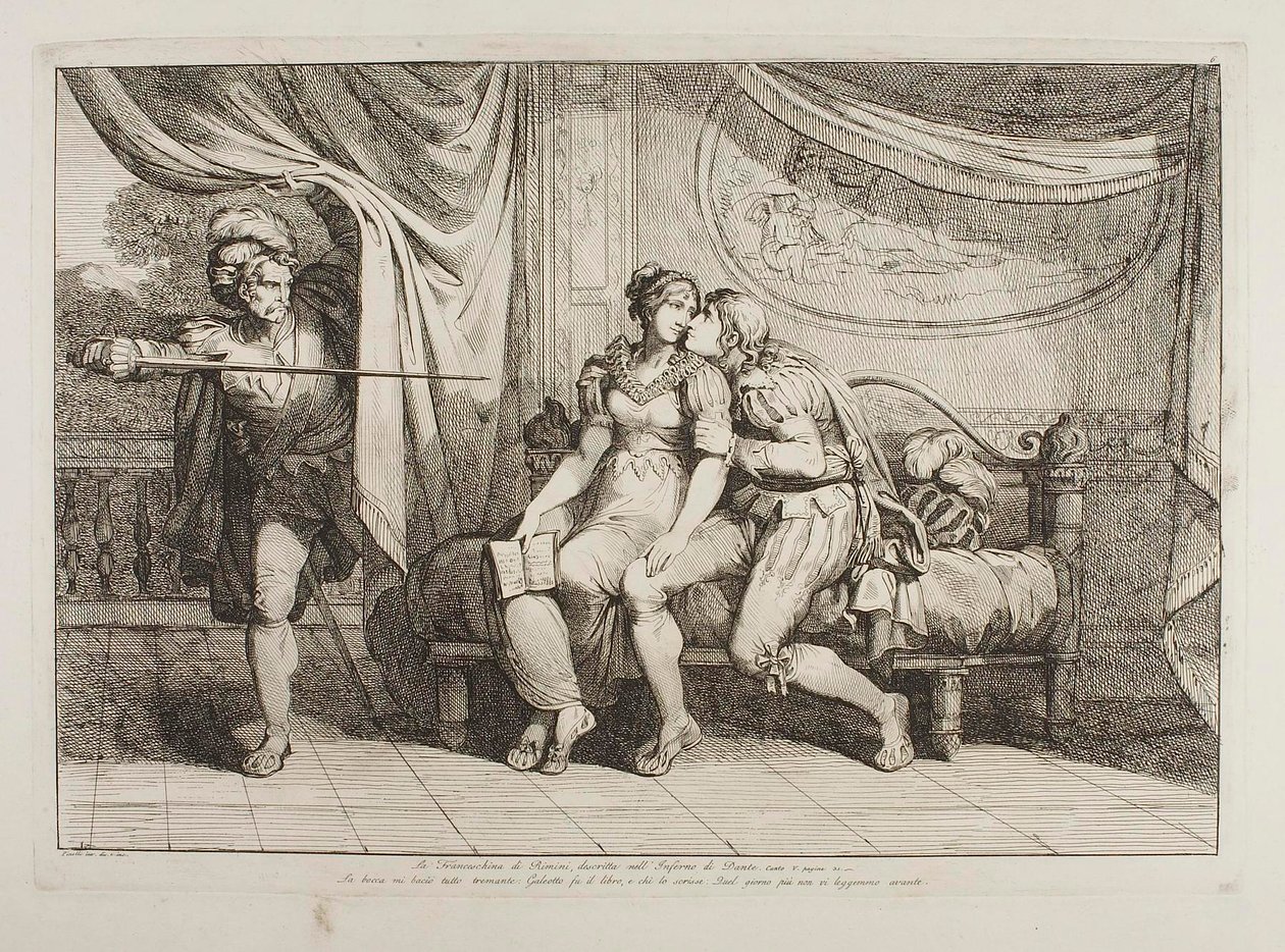 Paolo da Malatesta und Francesca da Rimini, überrascht von Gianciotto Malatesta von Bartolomeo Pinelli