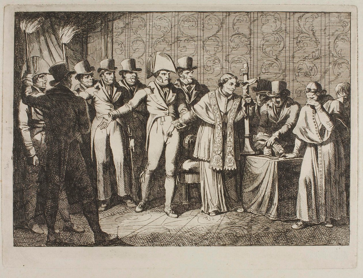 Pius VII. von den Franzosen entführt am 6. Juli 1809 bei Nacht von Bartolomeo Pinelli