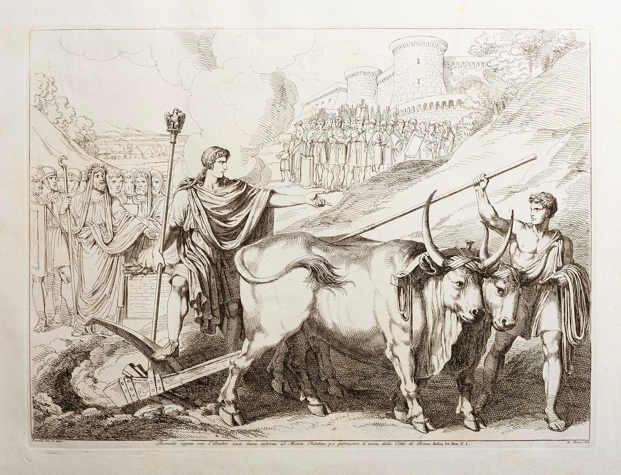 Romulus markiert eine Linie um den Palatin-Hügel von Bartolomeo Pinelli