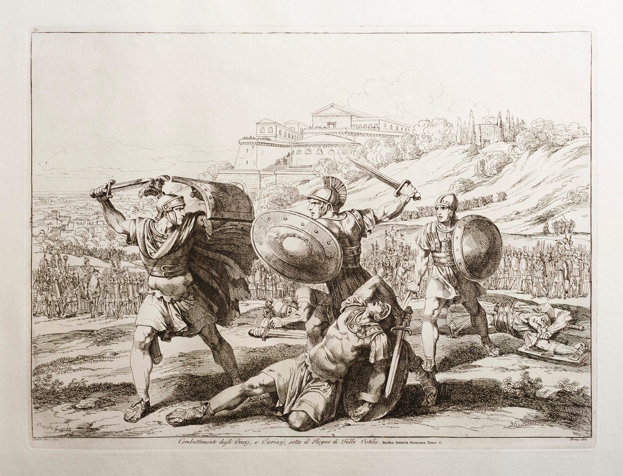 Die Schlacht zwischen den Horatiern und den Curiatiern von Bartolomeo Pinelli