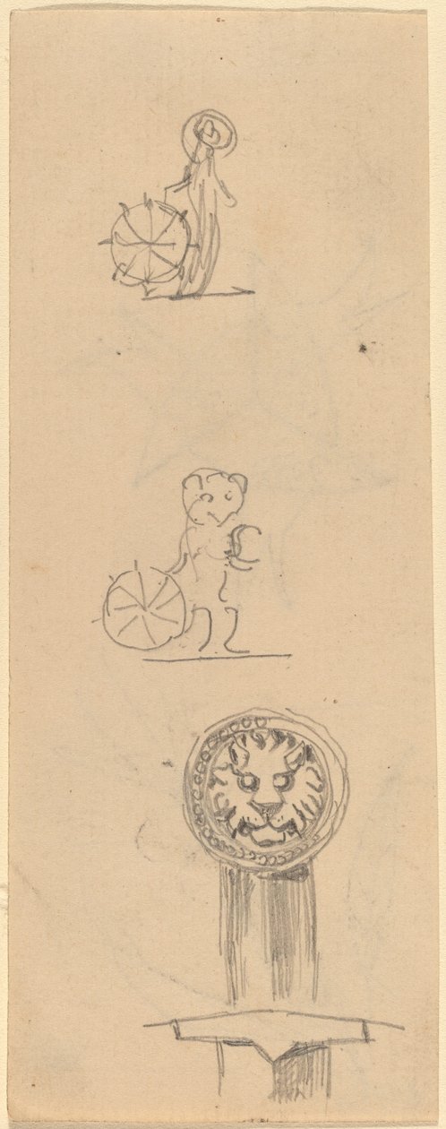 Blatt mit Skizzen von Beatrice Godwin Whistler