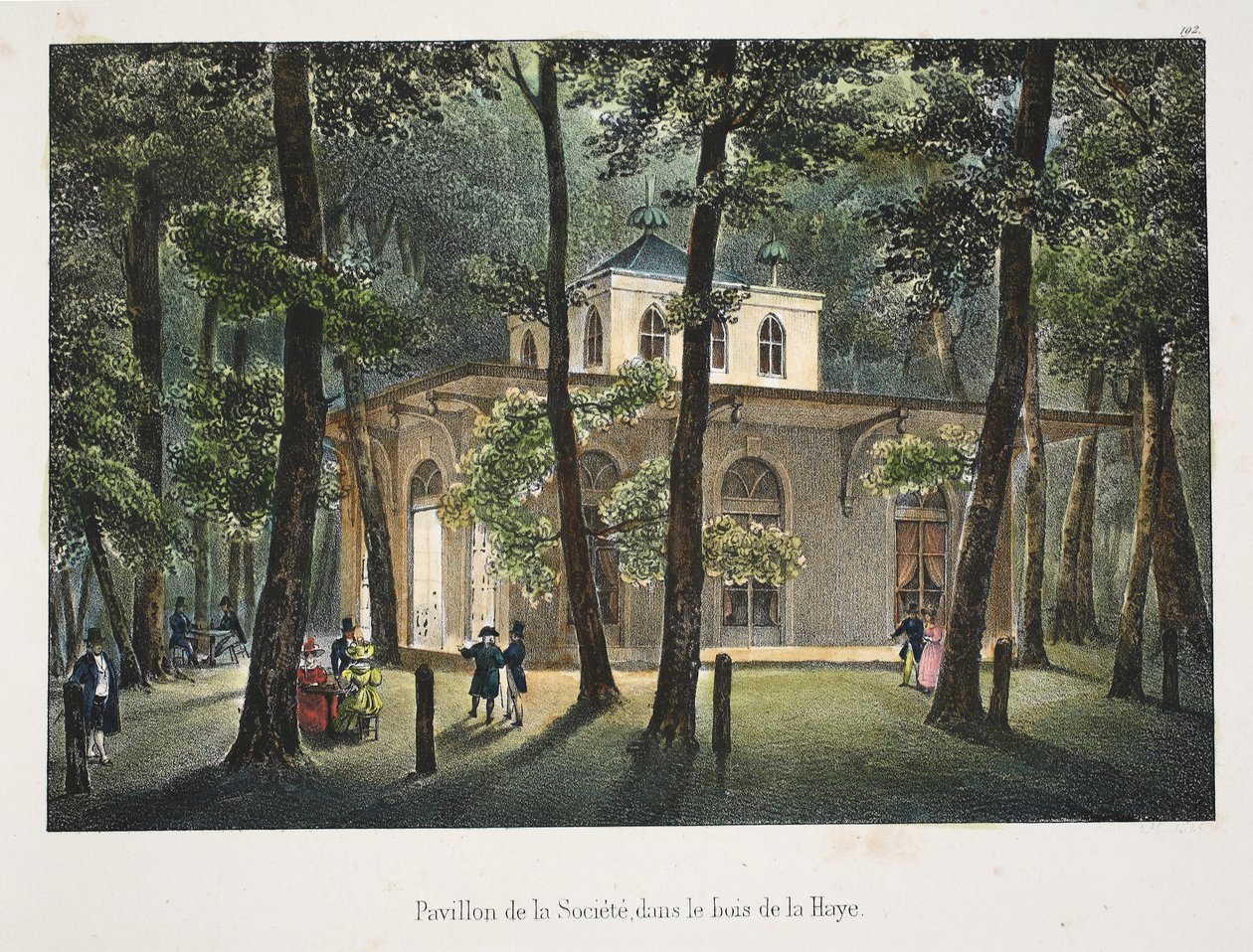 Pavillon der Gesellschaft im Wald von La Haye, ca. 1895 von Belgian School