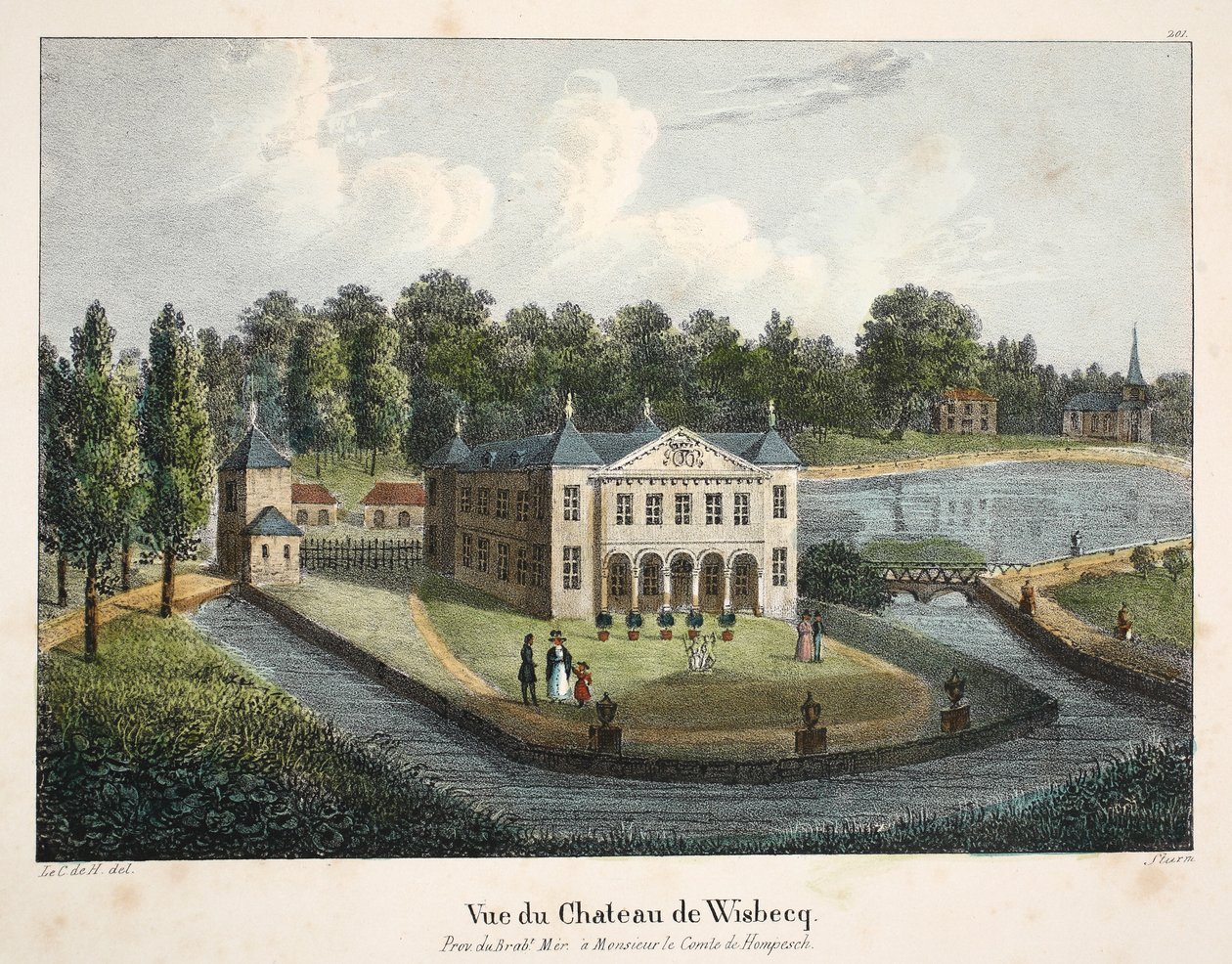 Ansicht des Schlosses Wisbecq, ca. 1895 von Belgian School