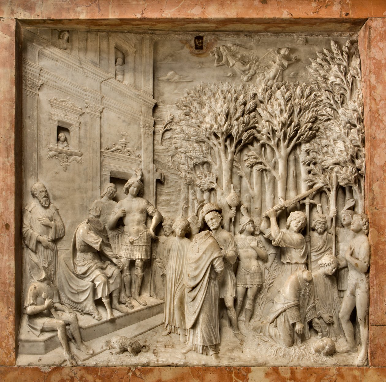 Krypta, Arche der Heiligen Marcellinus und Peter Exorcist, Benedetto Briosco 1506-08, Die Enthauptung der Heiligen Marcellinus und Peter von Benedetto Briosco