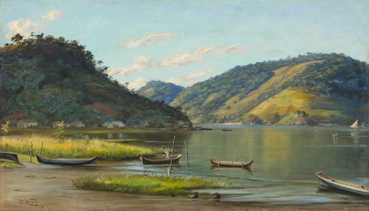 Enseada mit Booten, SP, 1907 von Benedito Calixto
