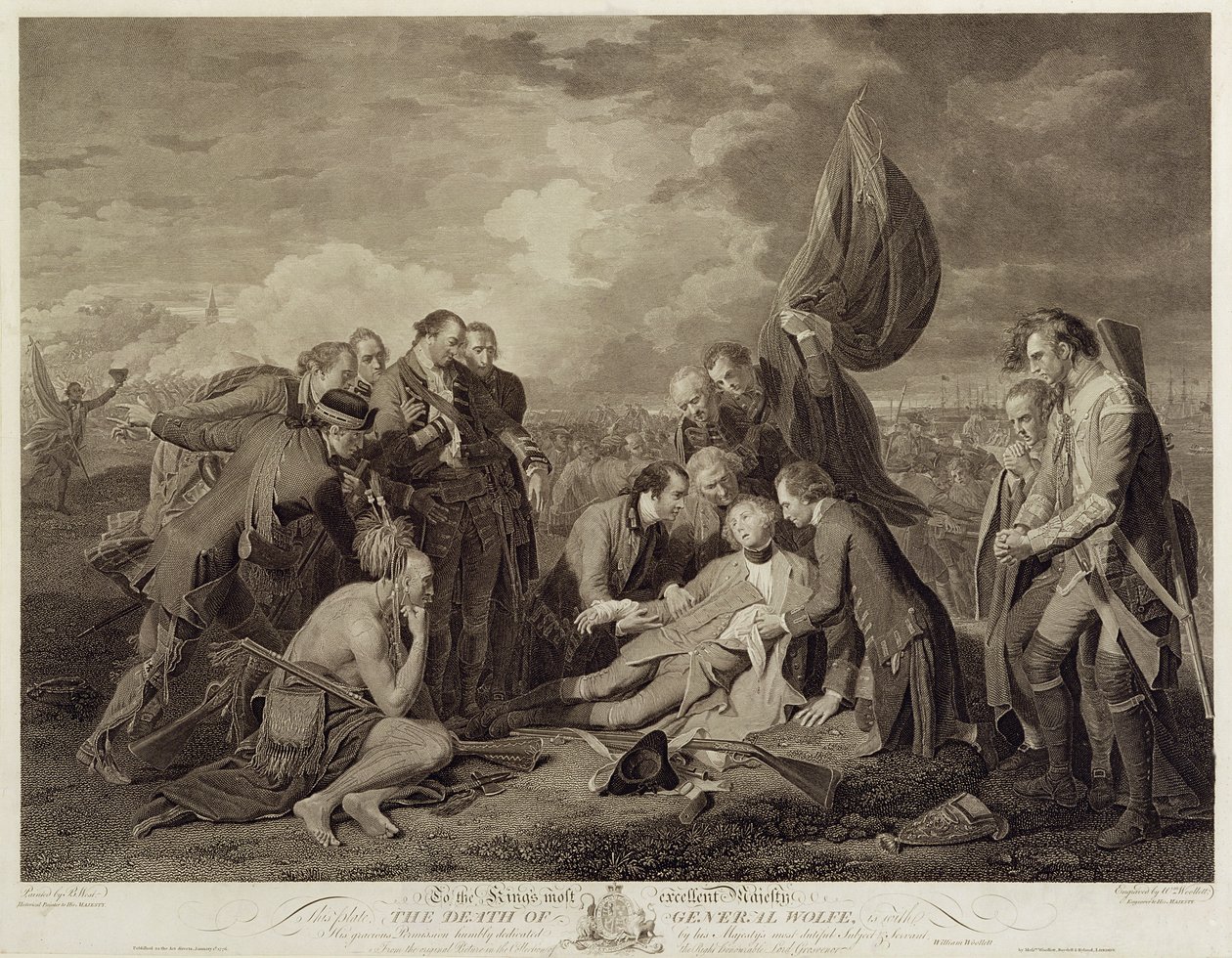 Der Tod von General Wolfe (1727-59), graviert von William Woollett (1735-85) c.1776 von Benjamin West
