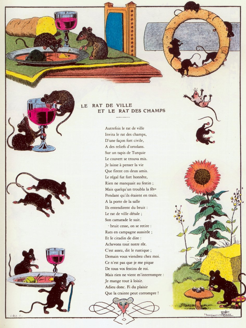 Die Stadtmaus und die Landmaus, Illustration aus 