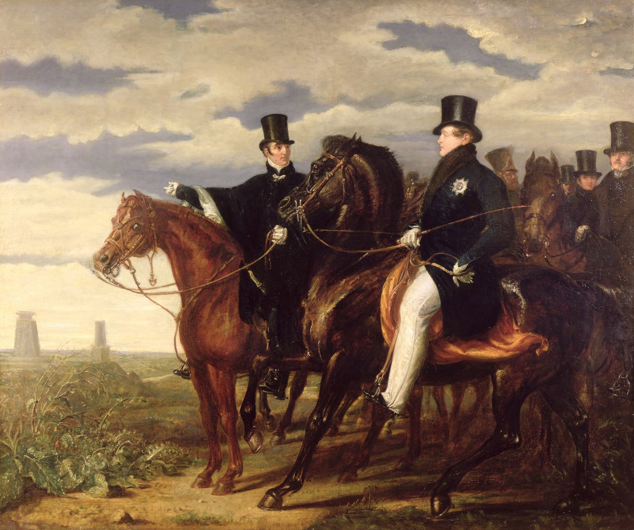 Der Herzog von Wellington beschreibt König Georg IV. (1762-1830) das Schlachtfeld von Waterloo, 1844 von Benjamin Haydon
