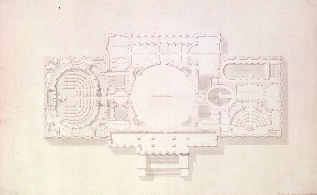 Plan der Hauptgeschichte des Kapitols, USA, 1806 von Benjamin Henry Latrobe