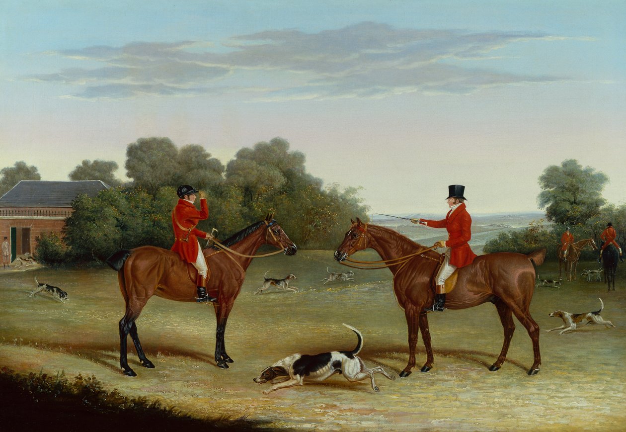 Der Meister mit Hunden vor den Zwingern von Benjamin Herring